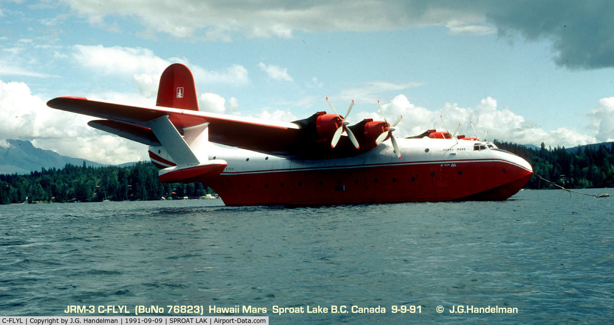 C-FLYL, 1945 Martin JRM-3 Mars C/N 76823, at Sproat Lake B.C.