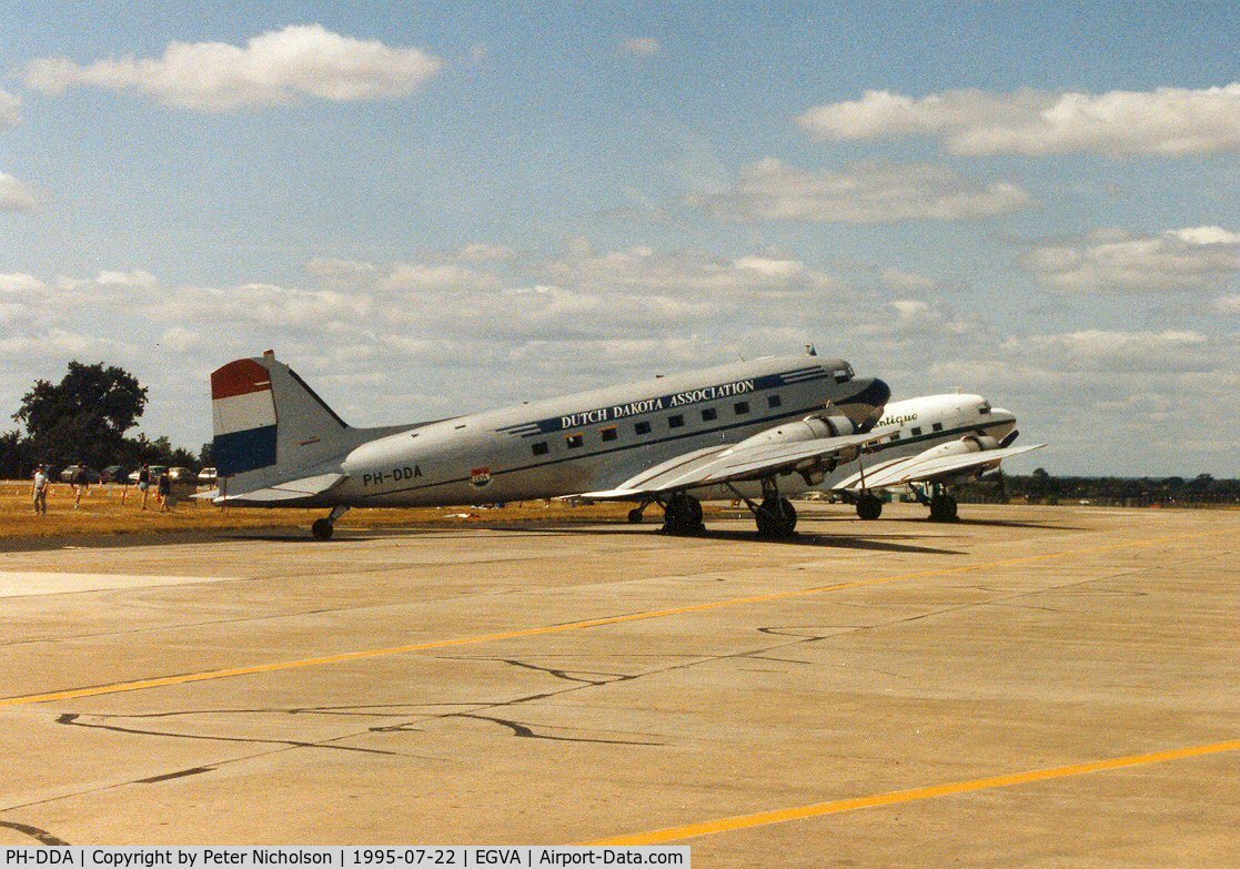 PH-DDA, 1943 Douglas C-47A-70-DL Skytrain C/N 19109, C-47A Skytrain charter flight at the 1995 Intnl Air Tattoo at RAF Fairford.