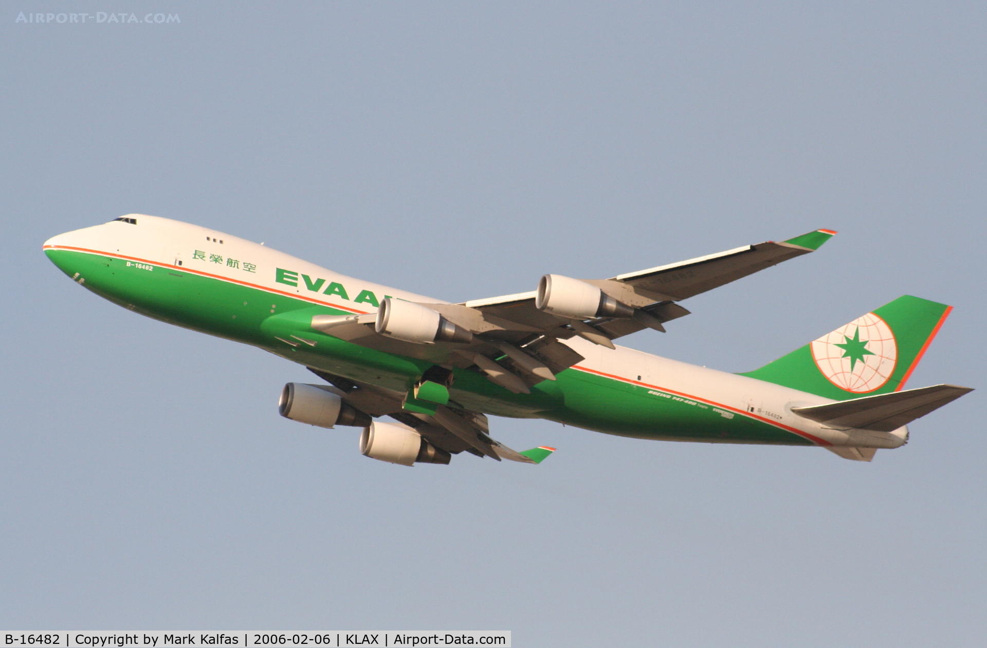 B-16482, 2001 Boeing 747-45EF (SCD) C/N 30608, Eva Air Cargo Boeing 747-45EF (SCD), B-16482 25L departure KLAX.