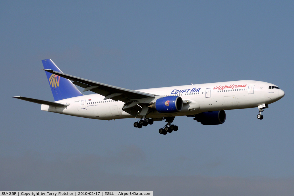 SU-GBP, 1997 Boeing 777-266/ER C/N 28423, Egyptair B777 at Heathrow