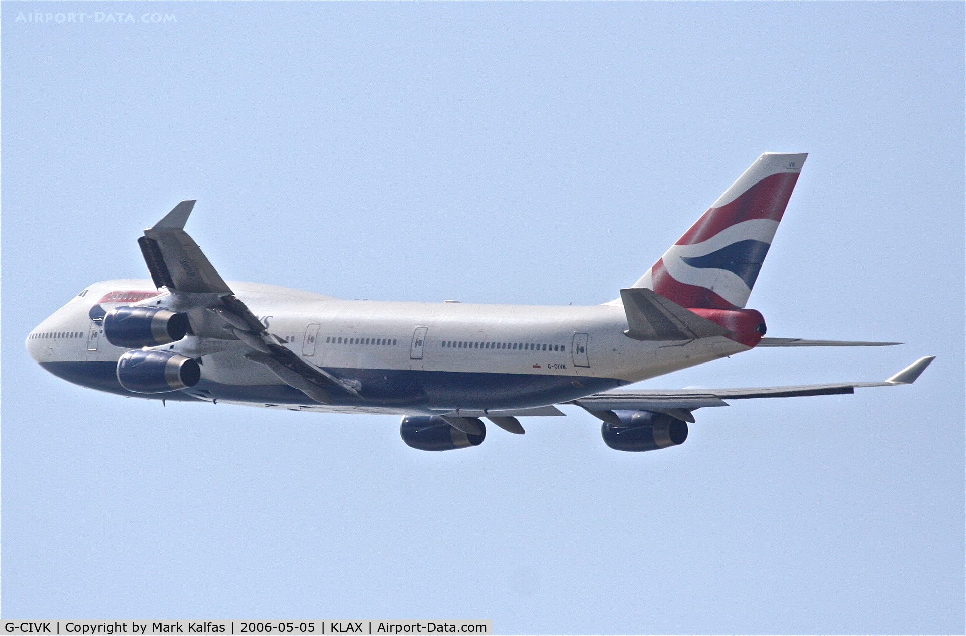 G-CIVK, 1997 Boeing 747-436 C/N 25818, British Airways Boeing 747-436, G-CIVK departing KLAX 25R for London