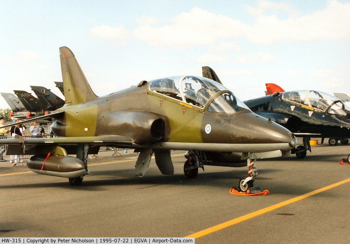 HW-315, British Aerospace Hawk Mk.51A C/N 312212, Finnish Air Force Hawk Mk.51A on display at the 1995 Intnl Air Tattoo at RAF Fairford.