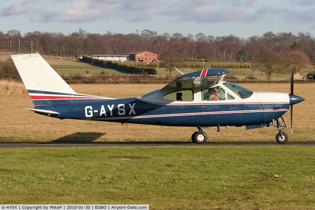 G-AYSX, 1971 Reims F177RG Cardinal RG C/N 0024, Heading to the 34 hold prior to departure.