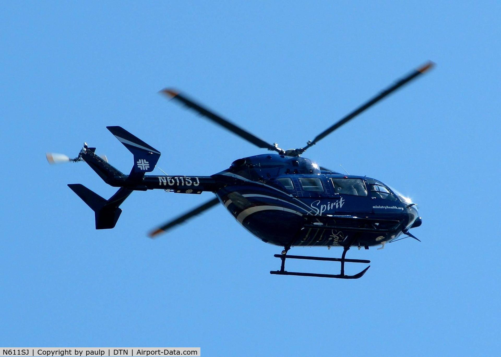 N611SJ, Eurocopter-Kawasaki EC-145 (BK-117C-2) C/N 9303, Coming in to land at Downtown Shreveport.