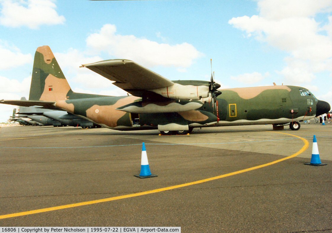 16806, Lockheed C-130H Hercules C/N 382-5264, Portuguese Air Force C-130H-30 Hercules of Esq 501 on display at the 1995 Intnl Air Tattoo at RAF Fairford.