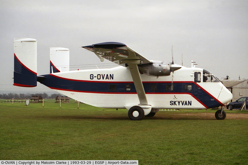 G-OVAN, 1971 Short SC-7 Skyvan 3-100 C/N SH.1892, Short SC-7 Skyvan 3-100. Operated by The Peterborough Parachute Centre at Peterborough Sibson in 1993