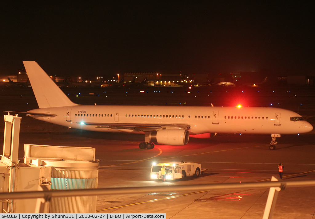 G-OJIB, 1989 Boeing 757-23A (SF) C/N 24292, Ready for taxi... Was an Air France flight... Ex. Iron Maiden c/s...