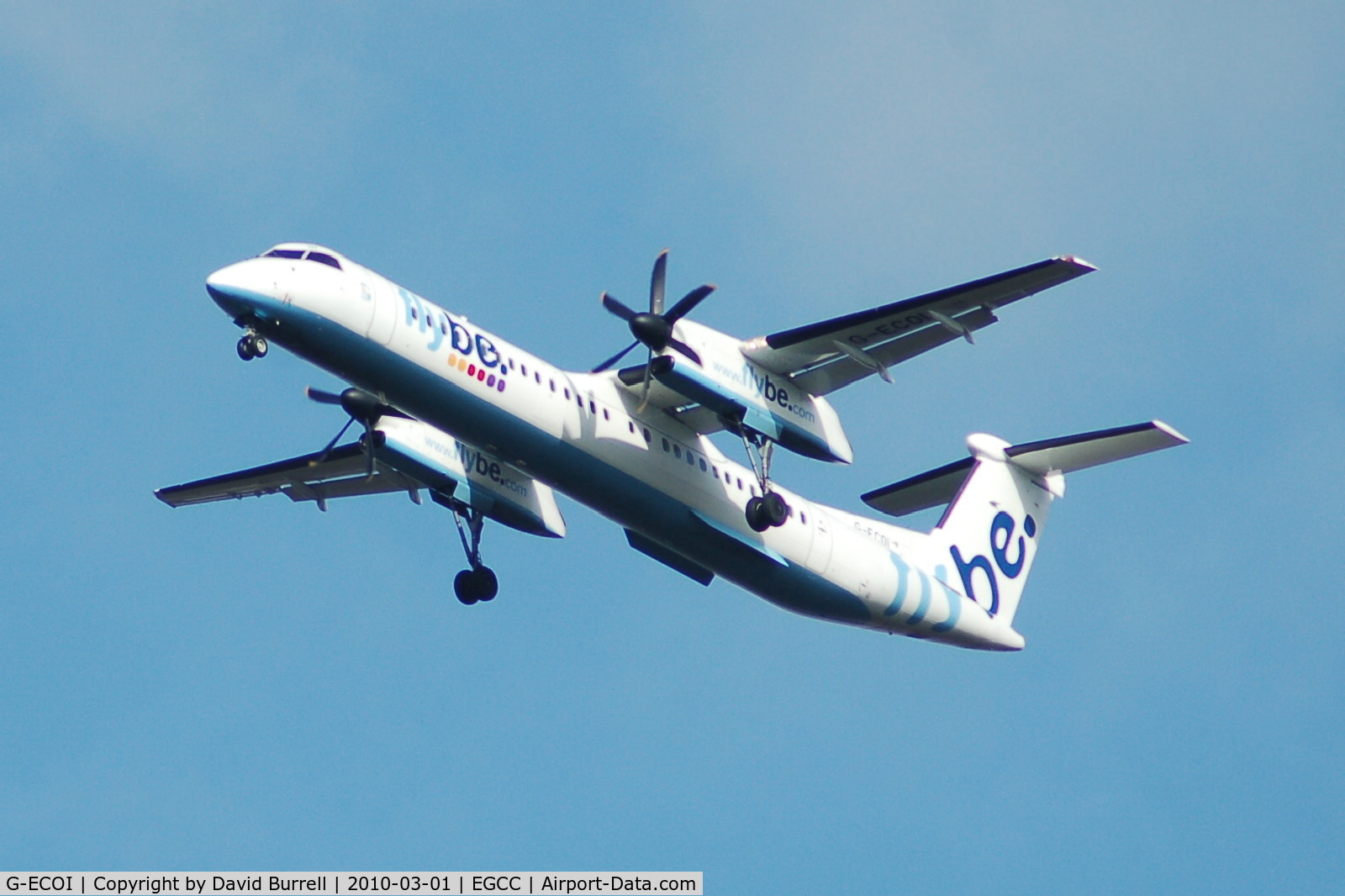 G-ECOI, 2008 De Havilland Canada DHC-8-402Q Dash 8 C/N 4224, Flybe G-ECOI on approach to Manchester Airport