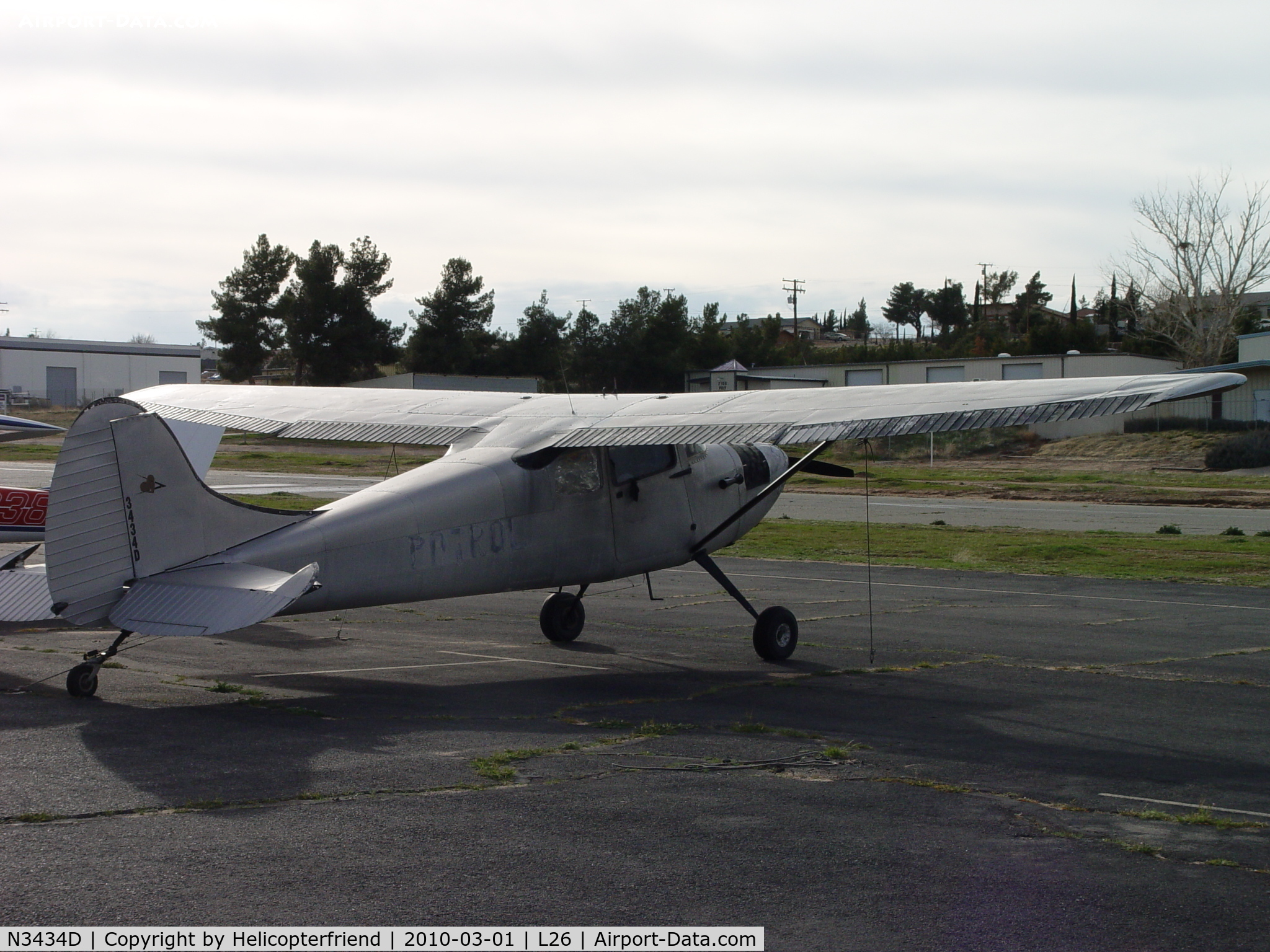 N3434D, 1955 Cessna 170B C/N 26977, Parked at Hesperia Airport