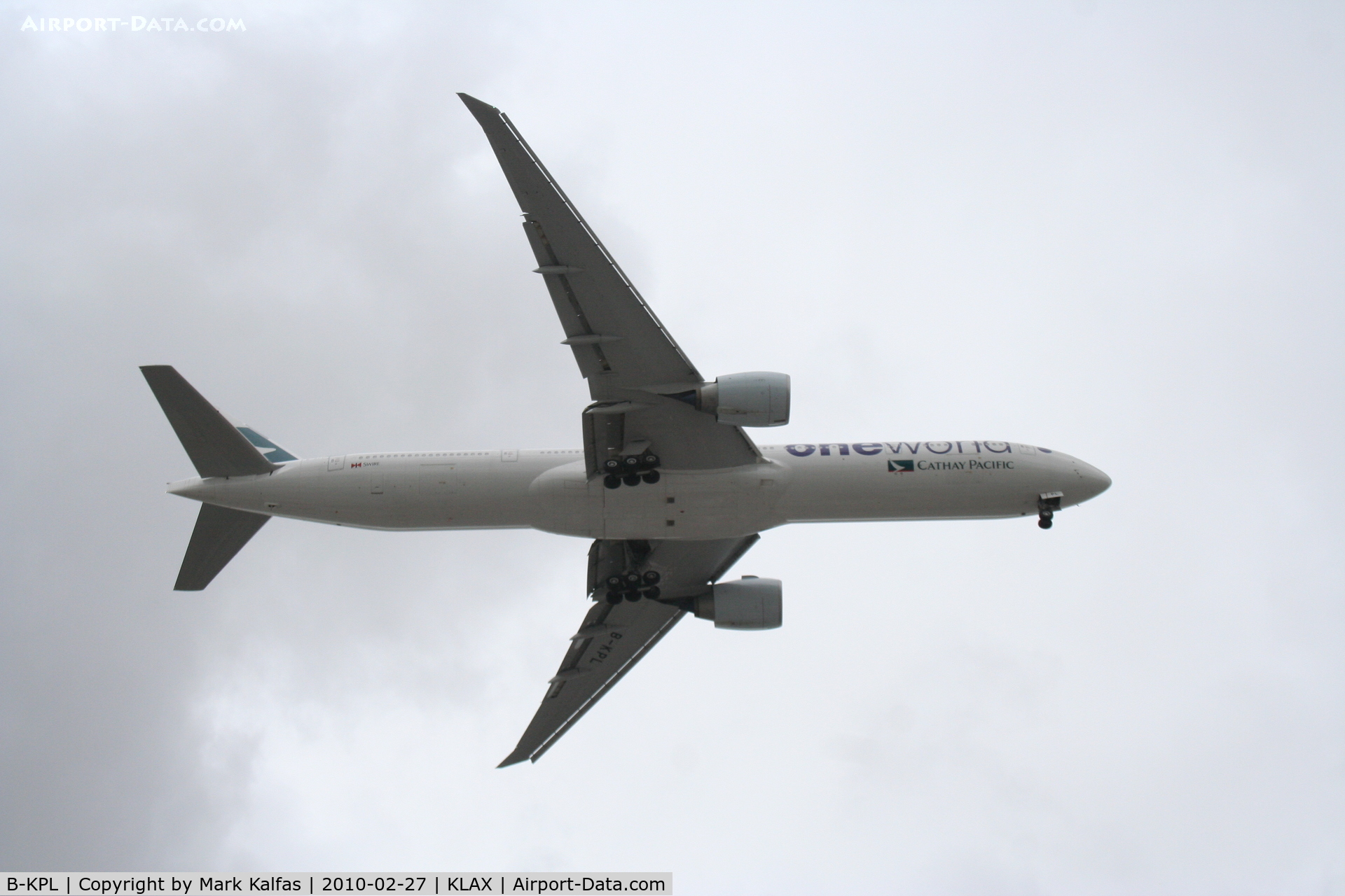 B-KPL, 2009 Boeing 777-367/ER C/N 36161, Cathay Pacific Cargo Boeing 777-367(ER), B-KPL on approach 24R KLAX..