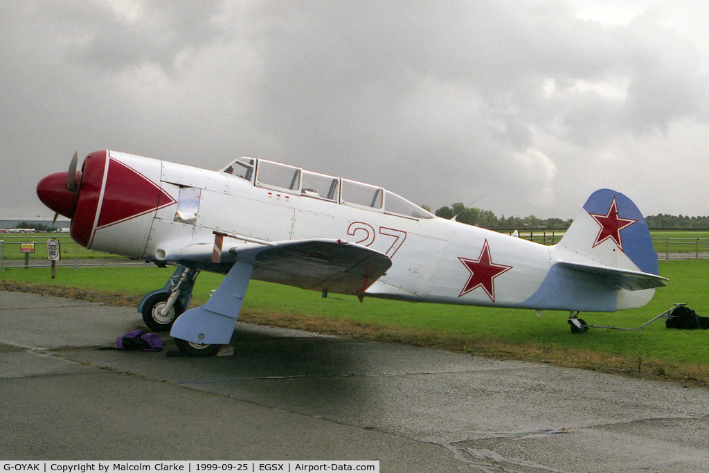 G-OYAK, 1945 Let C-11 (Yak-11) C/N 1701139, Let C-11 (Yak-11) at a North Weald Photoshoot in 1999.