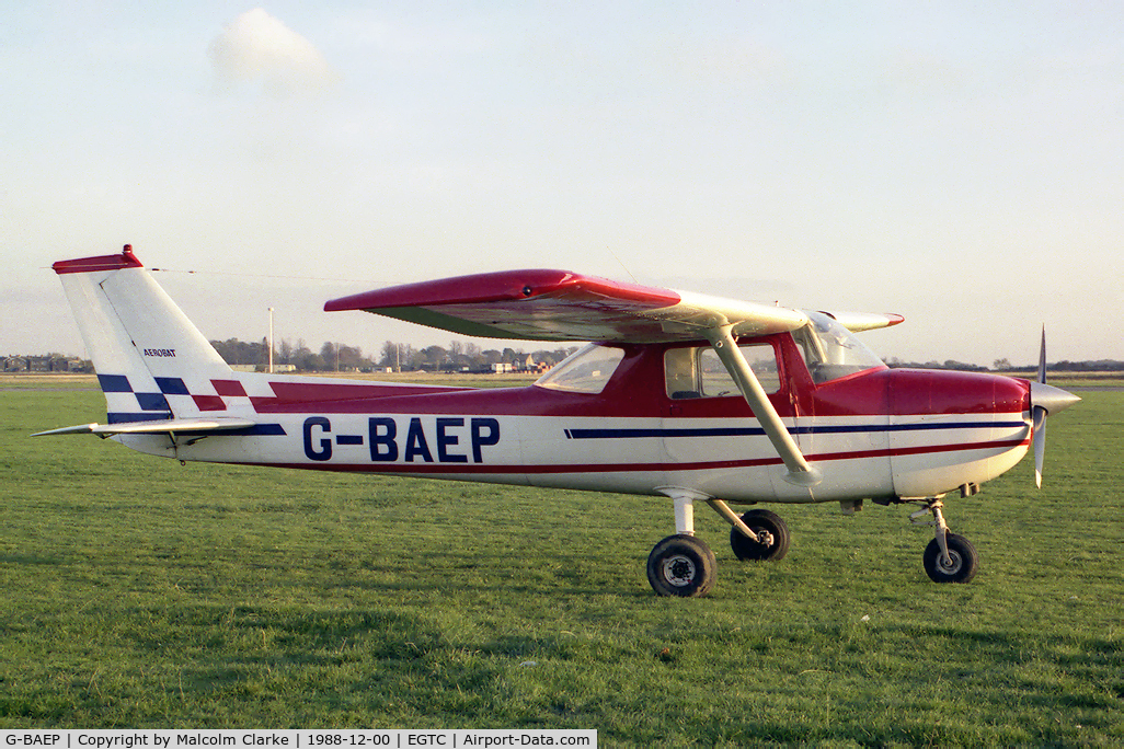 G-BAEP, 1972 Reims FRA150L Aerobat C/N 0170, Reims FRA150L Aerobat at Cranfield Airport in 1988.