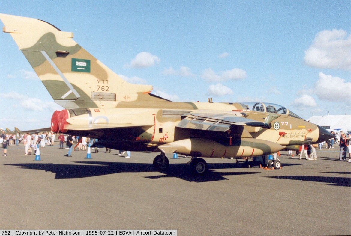 762, Panavia Tornado IDS C/N 534/CS008/3240, Tornado IDS of 7 Squadron Royal Saudi Air Force in the static park at the 1995 Intnl Air Tattoo at RAF Fairford.