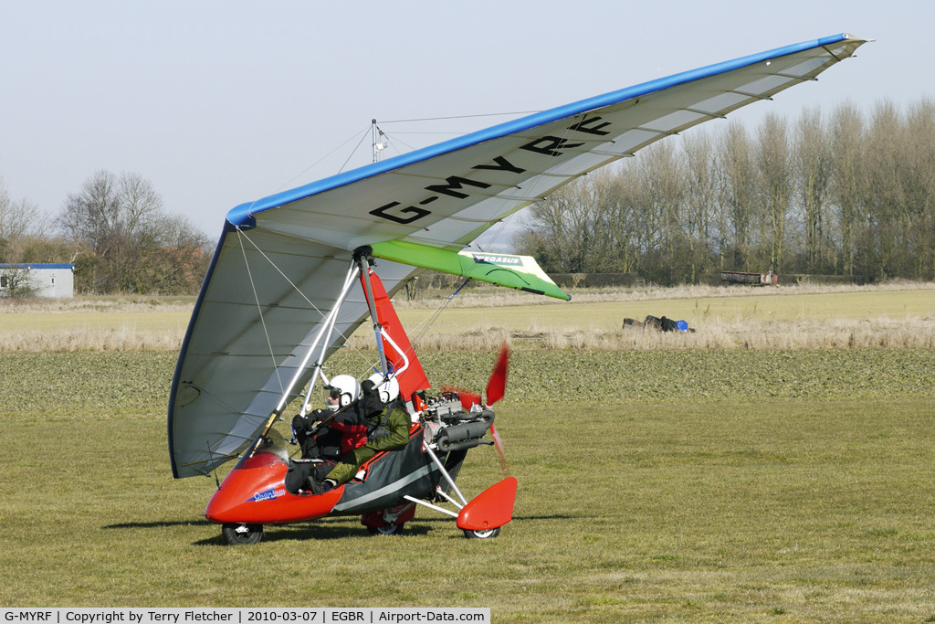 G-MYRF, 1994 Solar Wings PEGASUS QUANTUM 15 C/N 6795, PEGASUS QUANTUM 15 - One of the many aircraft at Breighton on a fine Spring morning