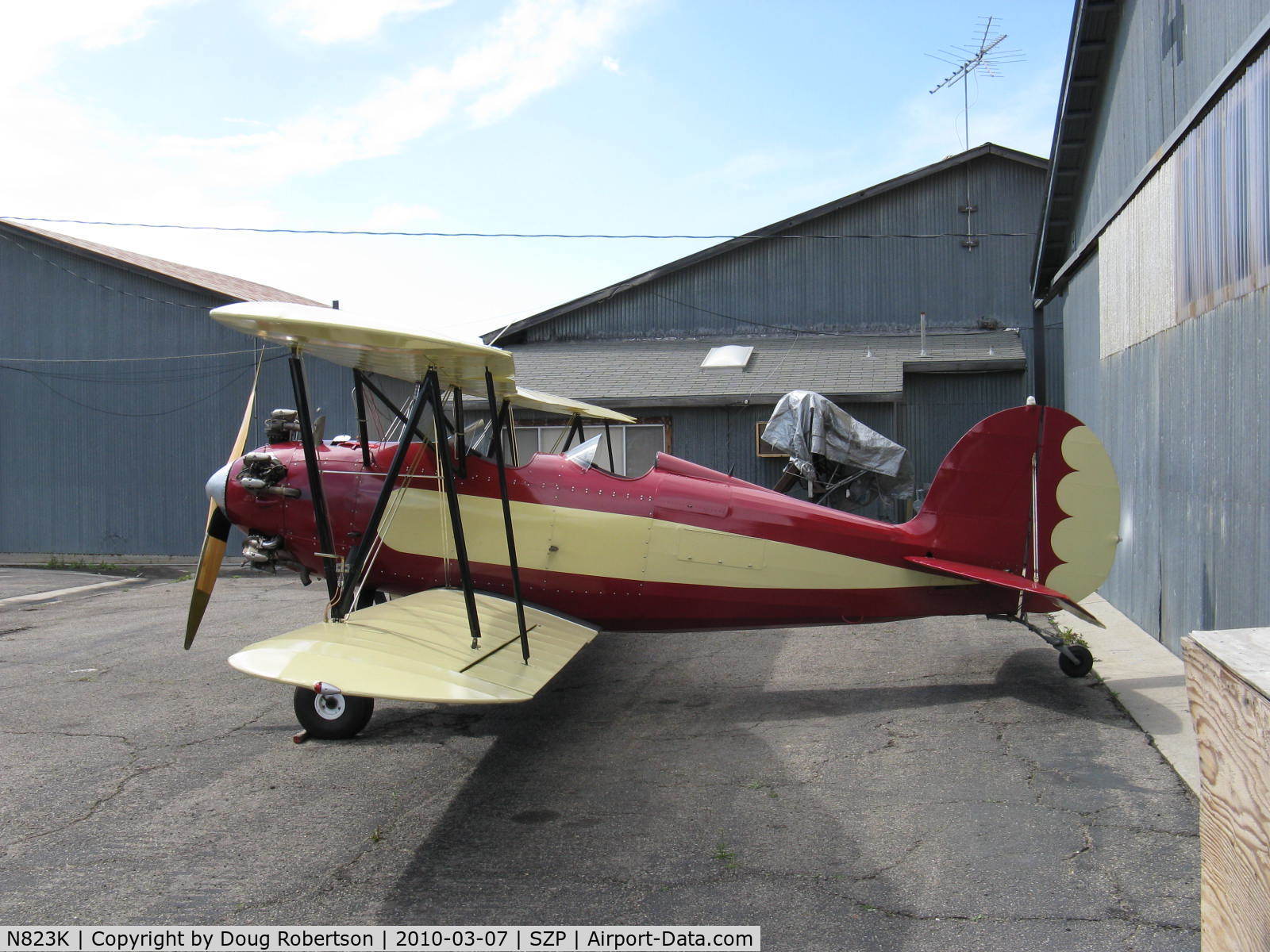 N823K, 1993 Great Lakes 2T-1A Sport Trainer C/N 1020, 1993 Ball GREAT LAKES 2T-1AK, Kinner R 56 5 cylinder radial 160 Hp, built by Al Ball, SZP's Kinner expert A&P