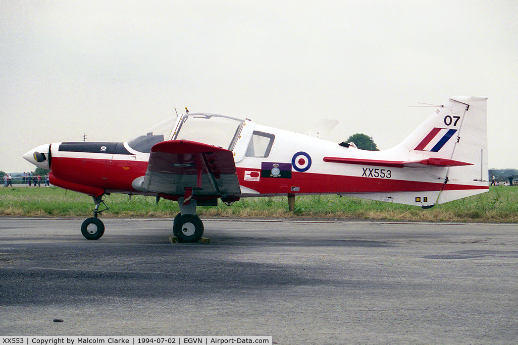 XX553, 1973 Scottish Aviation Bulldog T.1 C/N BH120/246, Scottish Aviation Bulldog T1 at RAF Brize Norton's Photocall in 1994.