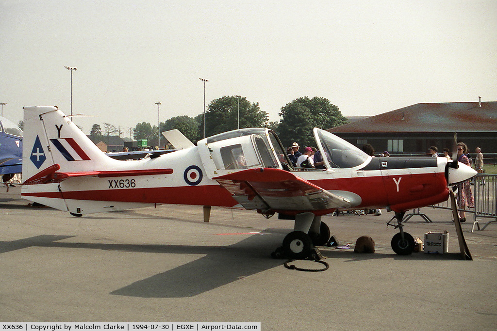 XX636, 1974 Scottish Aviation Bulldog T.1 C/N BH.120/306, Scottish Aviation Bulldog T1 at RAF Leeming's Air Fair 94.