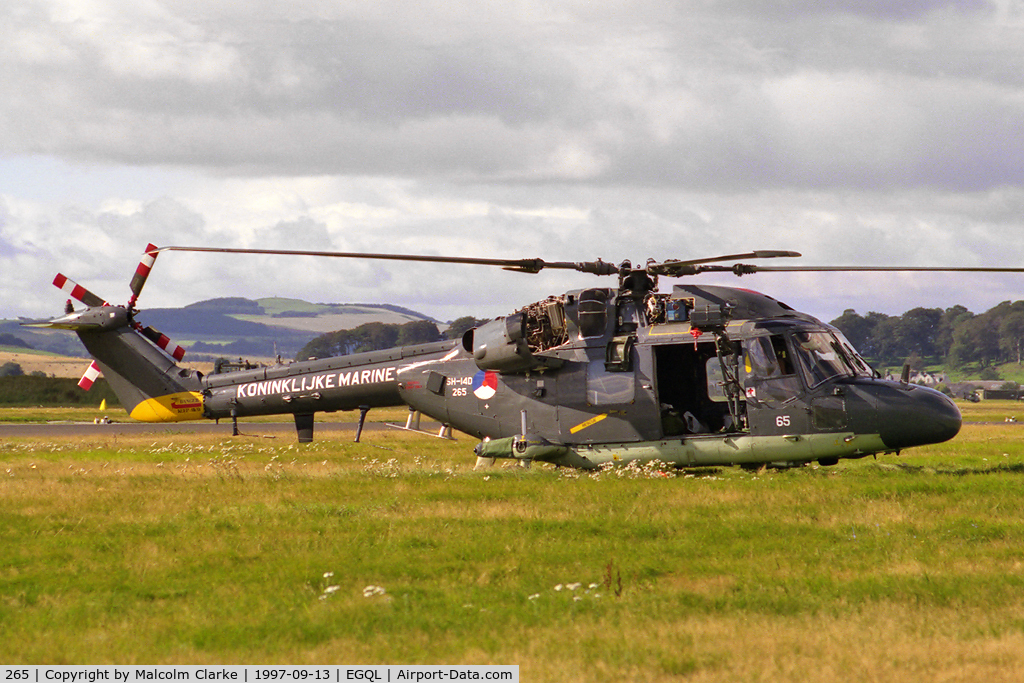 265, Westland SH-14D Lynx C/N 023, Westland UH-14A Lynx Mk25 (WG-13). From HELIGRP, De Kooij and seen here at RAF Leuchars Battle of Britain Air Show in 1997.