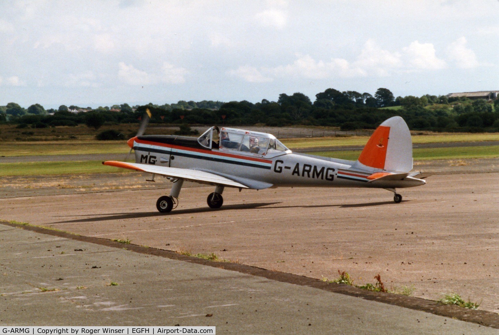 G-ARMG, 1952 De Havilland DHC-1 Chipmunk T.10 C/N C1/0575, Visiting Swansea Airport in 1999