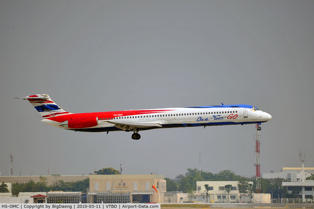 HS-OMC, 1986 McDonnell Douglas MD-82 (DC-9-82) C/N 49479, Landing at Donmueang International Airport on 21R