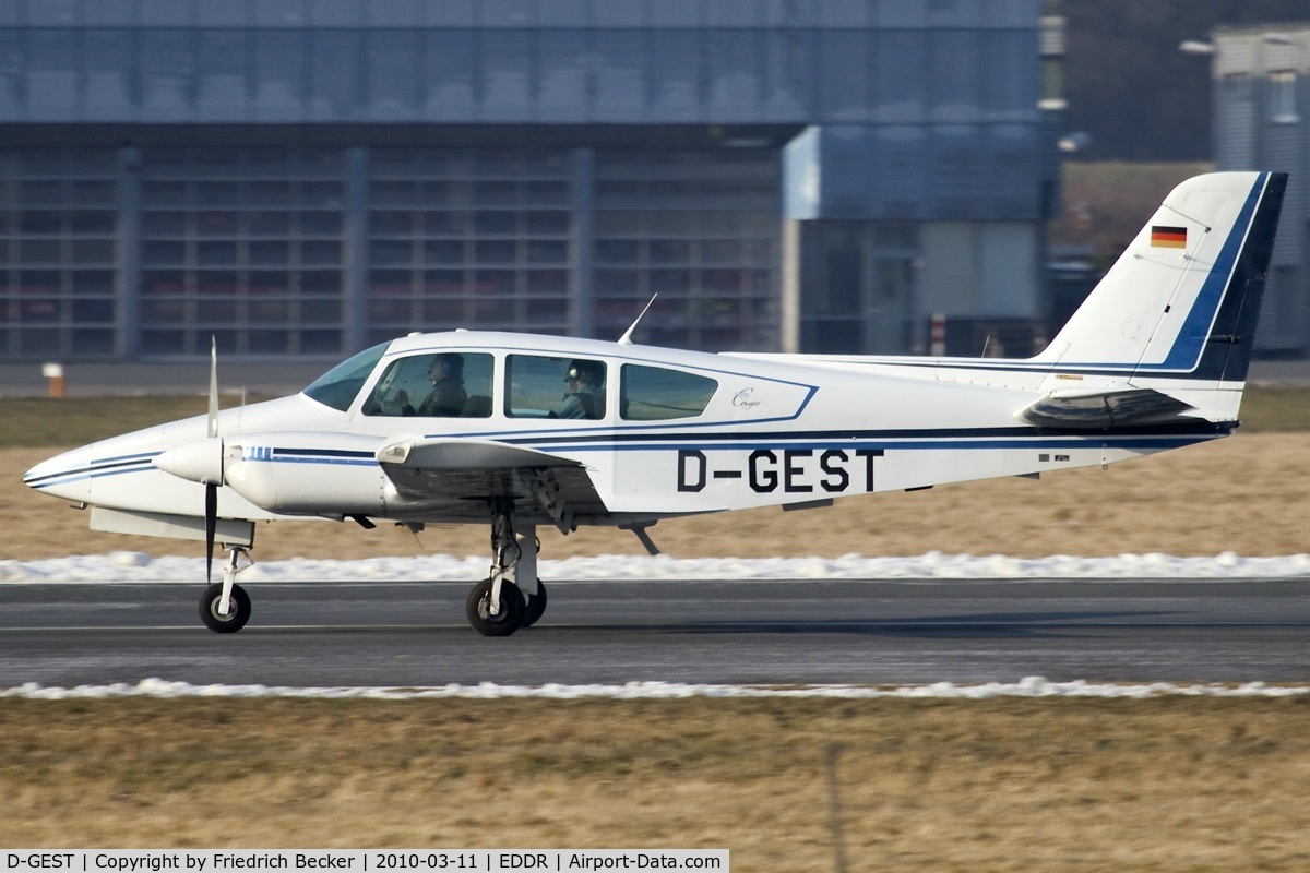 D-GEST, 1979 Grumman American GA-7 Cougar C/N GA7-0102, descelerating after touchdown