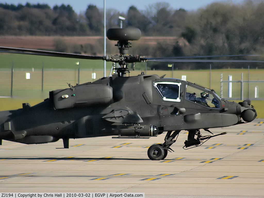 ZJ194, 2005 Westland WAH-64D Apache AH1 C/N WAH.029, Army Air Corps Westland WAH-64 Apache AH1 673 Sqn