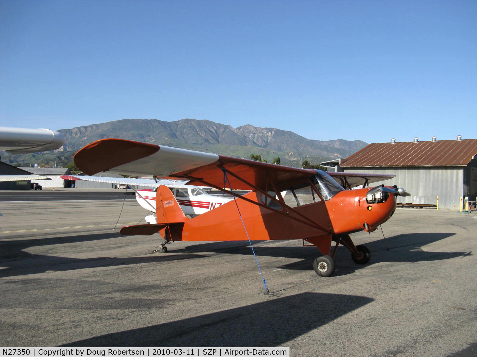 N27350, 1940 Aeronca 60-TF C/N 1630T, 1940 Aeronca 60-TF DEFENDER, Franklin 4AC150-A 60 Hp, quite rare model now, tandem seating trainer, nearly identical to Army O-58/L-3.