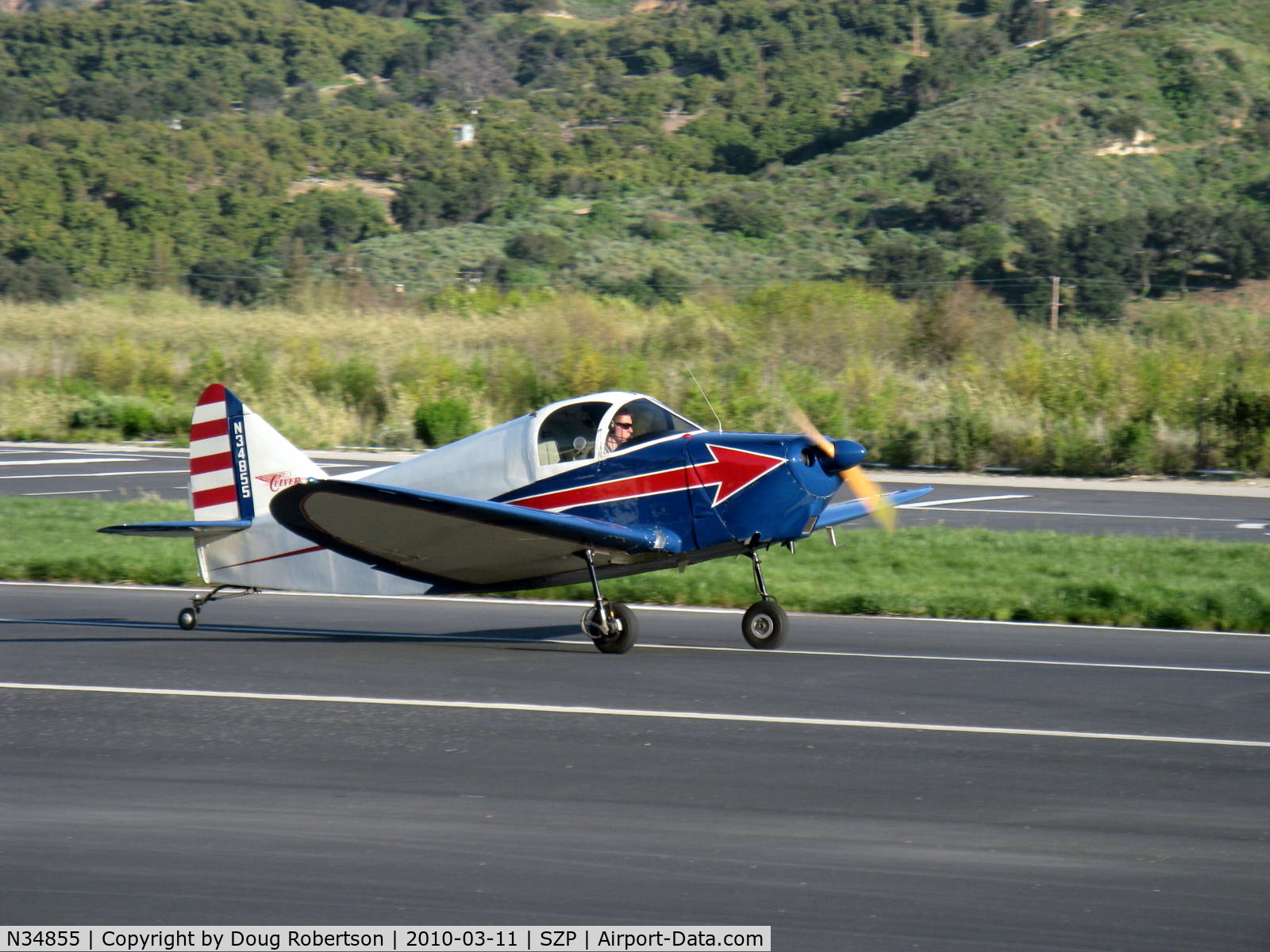 N34855, 1941 Superior Culver LFA C/N 265, 1941 Superior CULVER LFA CADET, Franklin 4AC199D&E 80 Hp, landing roll,  Rwy 22