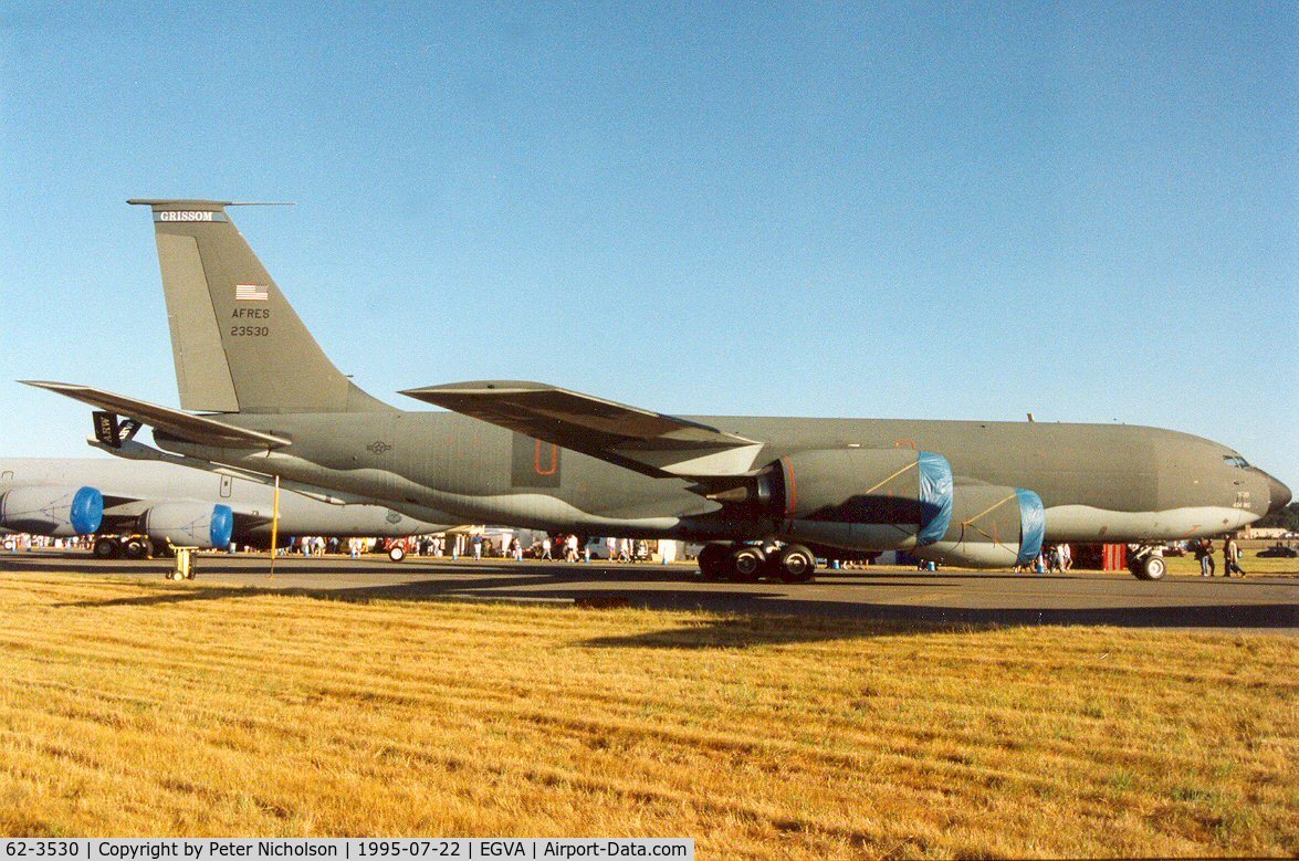 62-3530, 1962 Boeing KC-135R Stratotanker C/N 18513, KC-135R Stratotanker, callsign Mash 71, of 434th AMW at Grissom AFB on display at the 1995 Intnl Air Tattoo at RAF Fairford.