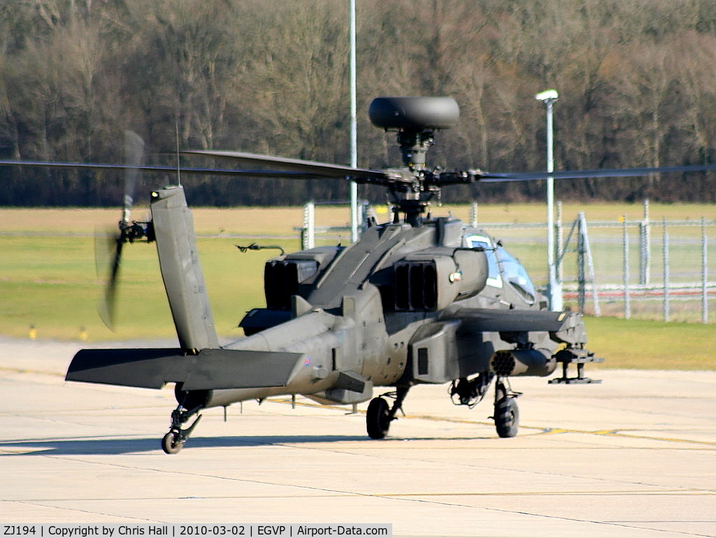 ZJ194, 2005 Westland WAH-64D Apache AH1 C/N WAH.029, Army Air Corps Westland WAH-64 Apache AH1 673 Sqn