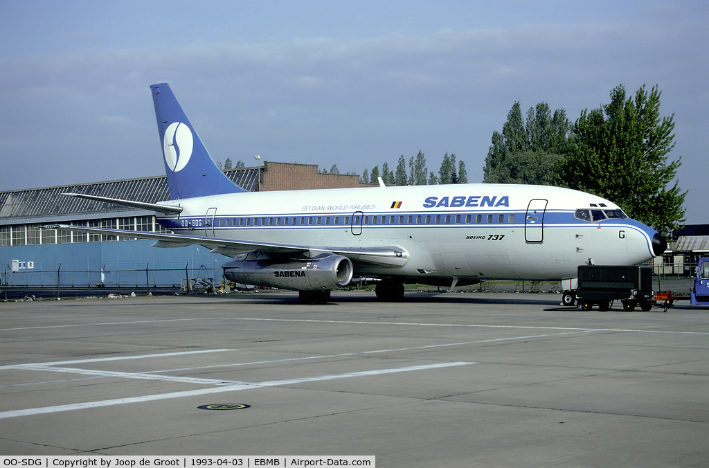 OO-SDG, 1975 Boeing 737-229 C/N 21135, Sabena had this Boeing 737 on the static of the 1993 open house of the Belgian AF.