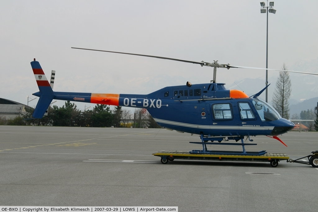 OE-BXO, 1977 Bell 206B JetRanger III C/N 4440, at Salzburg Airport