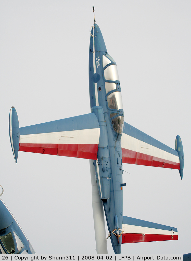 26, Fouga CM-170 Magister C/N 26, Fouga Magister preserved @ Le Bourget Museum on pole