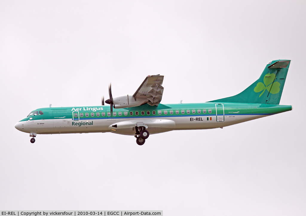 EI-REL, 2007 ATR 72-212A C/N 748, Aer Arann. Wearing Aer Lingus Regional scheme.