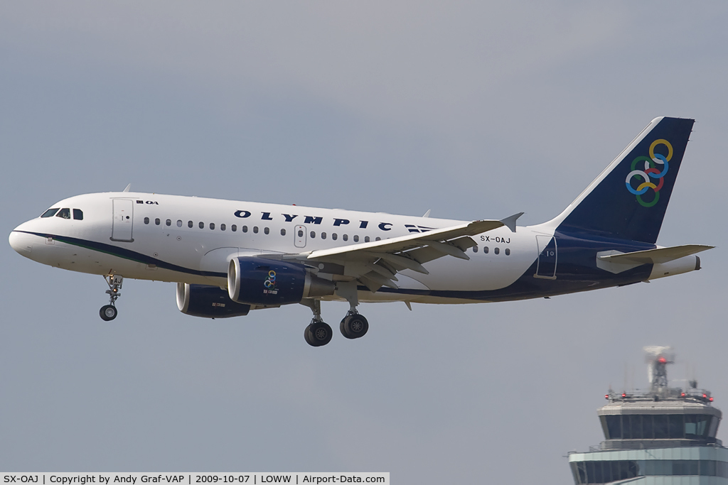 SX-OAJ, 2009 Airbus A319-112 C/N 3905, Olympic A319