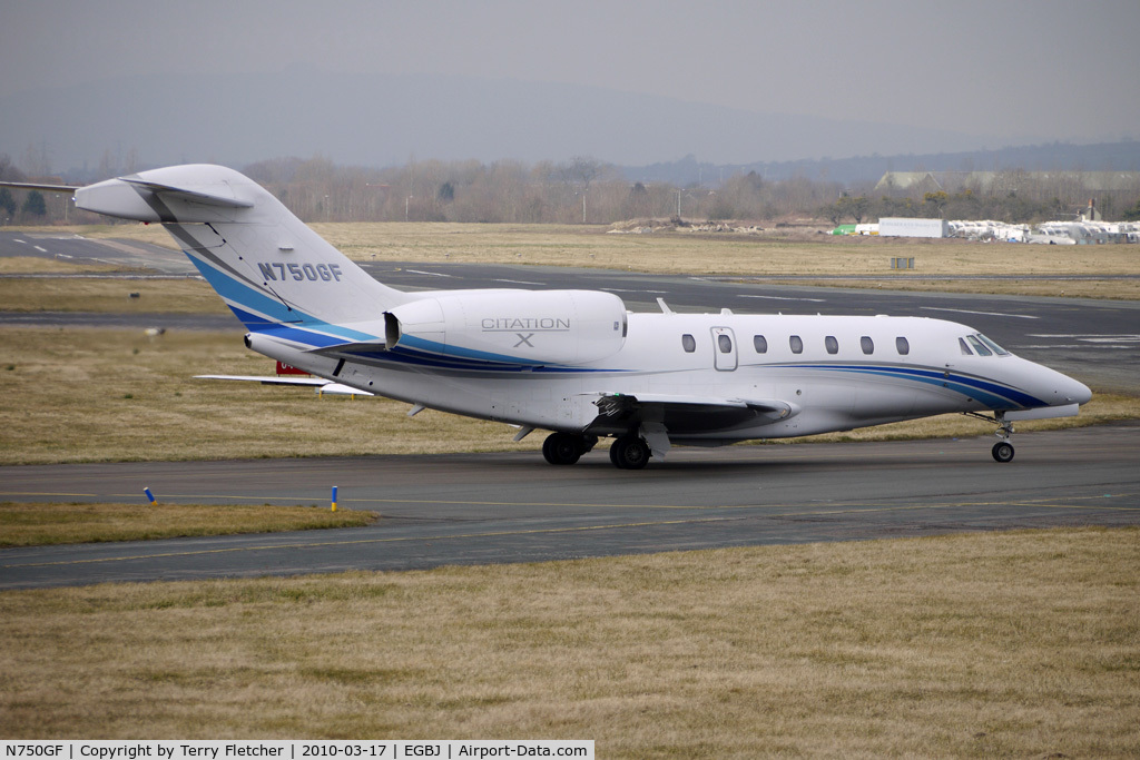 N750GF, 2005 Cessna 750 Citation X C/N 750-0244, Based Cessna 750 taxies for departure