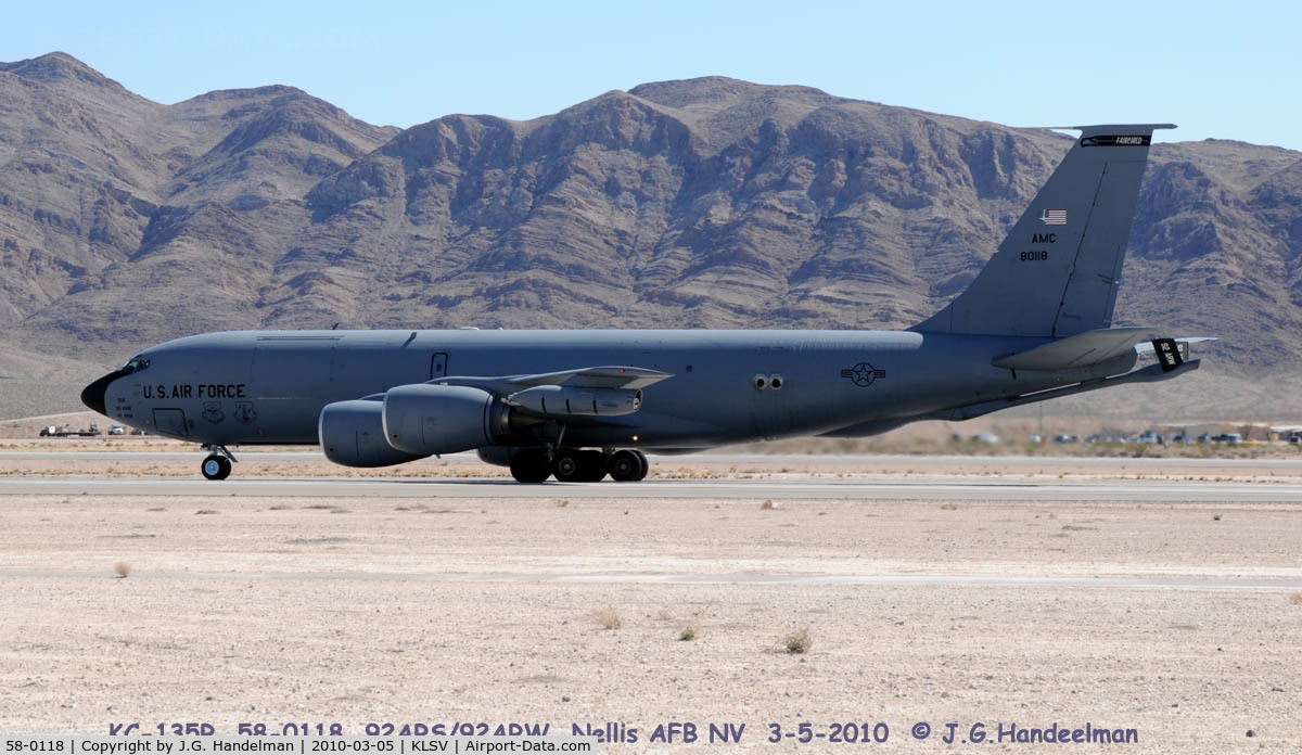 58-0118, 1958 Boeing KC-135R Stratotanker C/N 17863, taxiing at  Nellis AFB NV