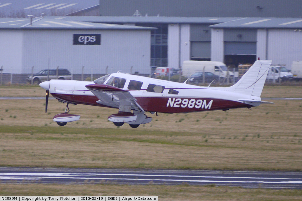 N2989M, 1977 Piper PA-32-300 Cherokee Six Cherokee Six C/N 32-7840062, 1977 Piper PA-32-300 landing at Gloucestershire (Staverton) Airport