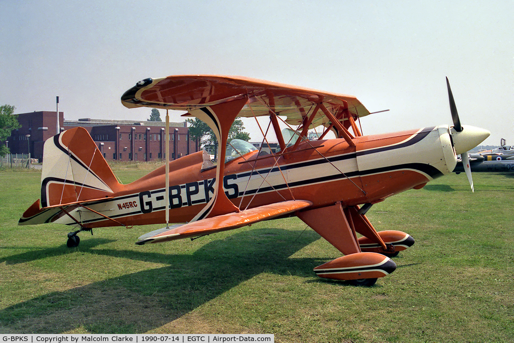 G-BPKS, 1980 Stolp SA-300 Starduster Too C/N 1064, Stolp SA-300 Starduster Too at Cranfield Airport in 1990.