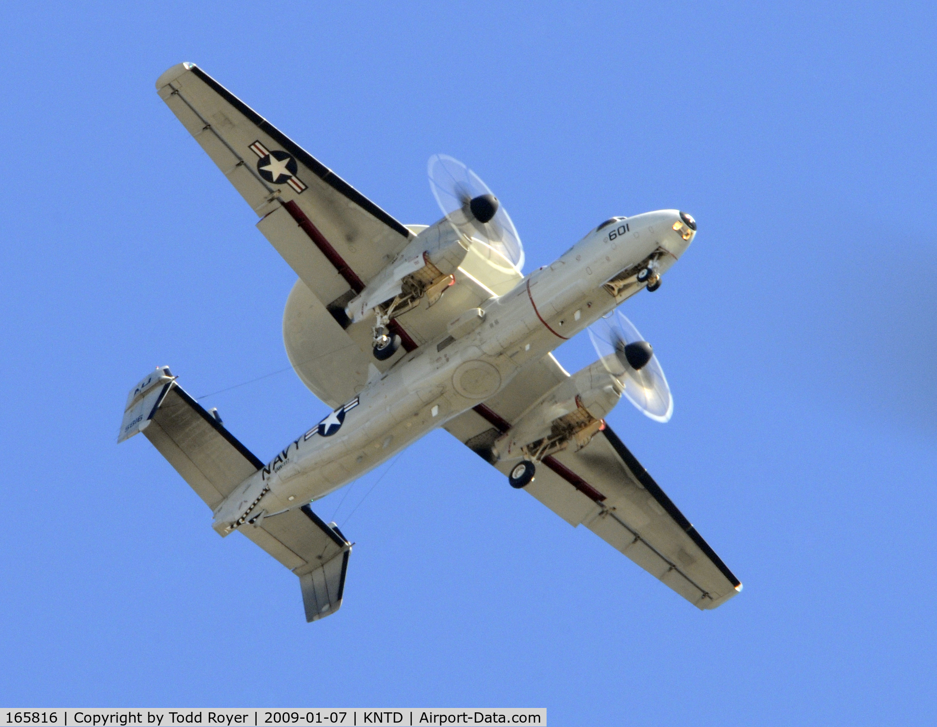 165816, Northrop Grumman E-2C Hawkeye C/N A187, From the backyard