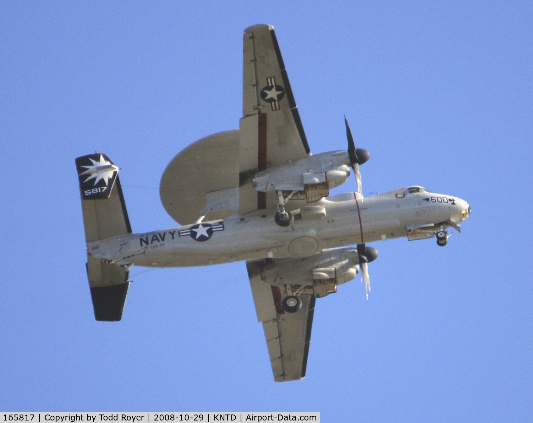 165817, 2000 Northrop Grumman E-2C Hawkeye C/N A188, From the backyard