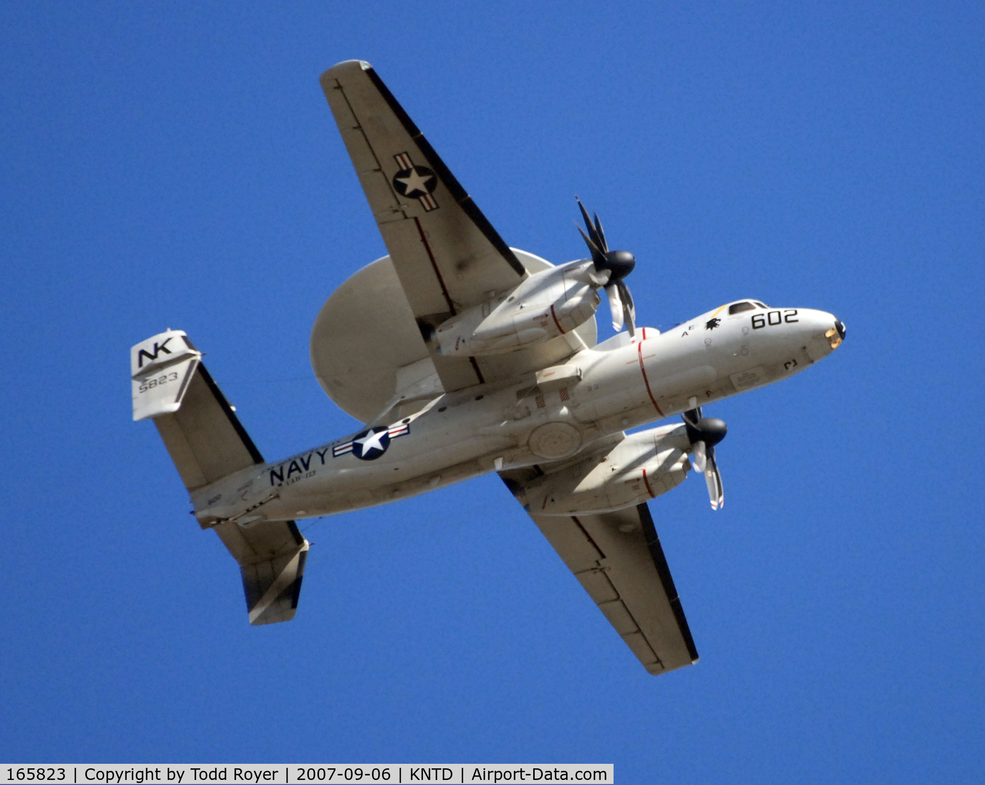 165823, Northrop Grumman E-2C Hawkeye C/N A194, From the backyard