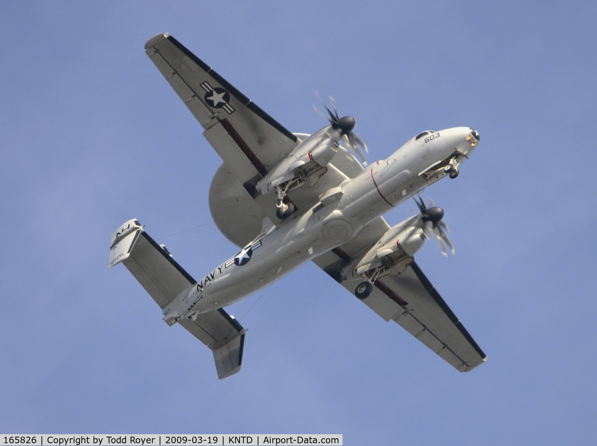 165826, Northrop Grumman E-2C Hawkeye C/N A197, From the backyard