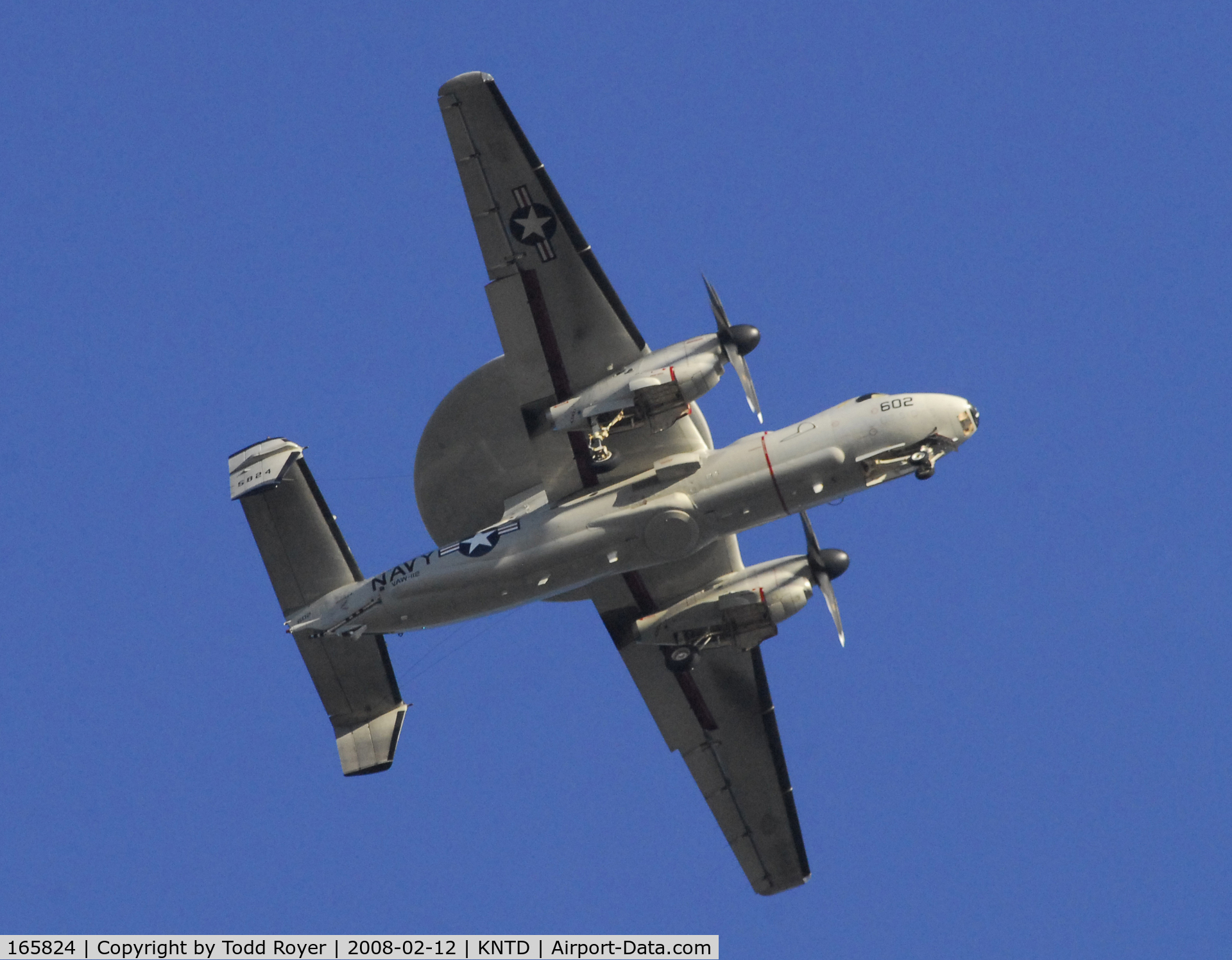 165824, Northrop Grumman E-2C Hawkeye C/N A195, From the backyard