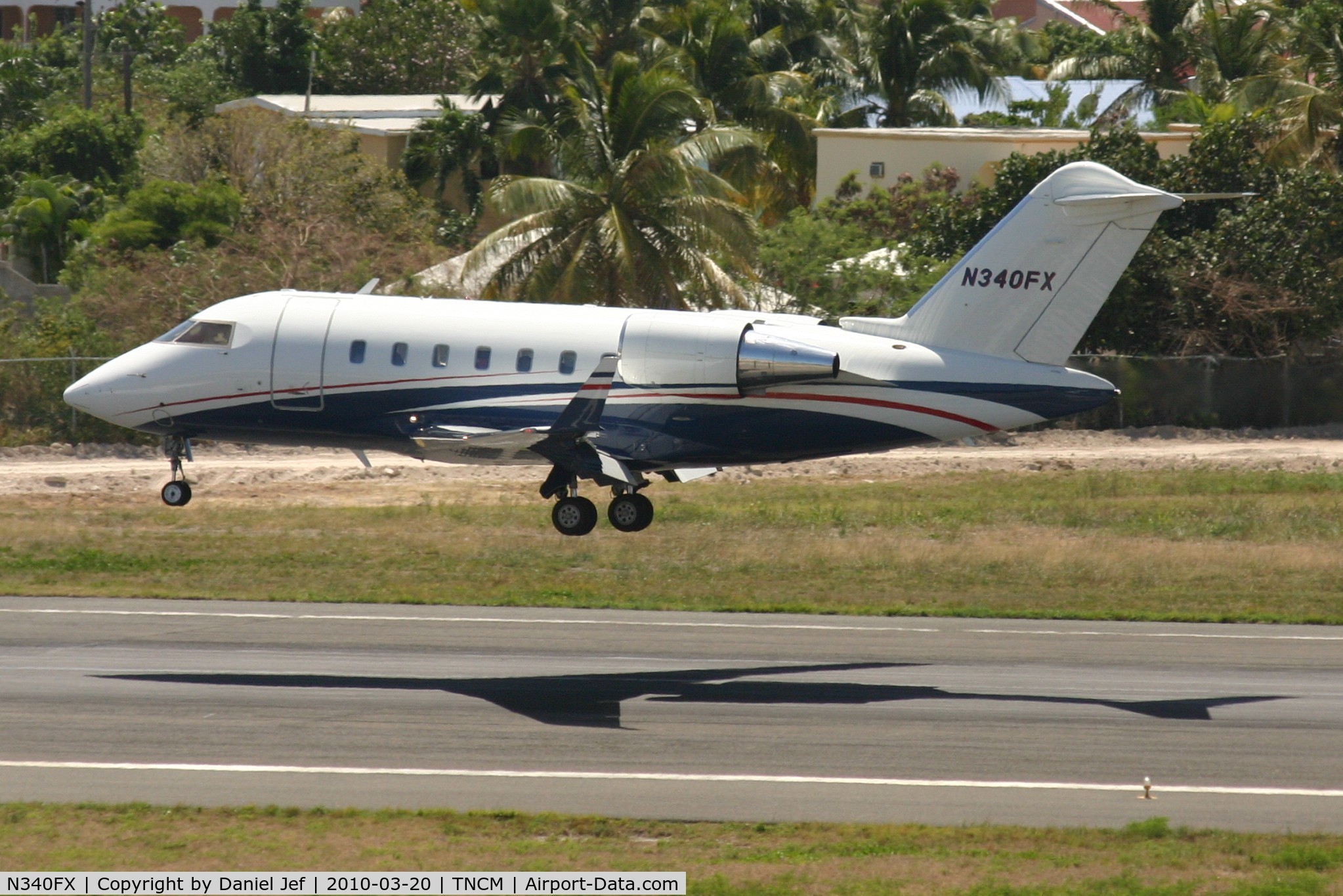 N340FX, 2007 Bombardier Challenger 605 (CL-600-2B16) C/N 5723, N340FX landing at TNCM runway 10