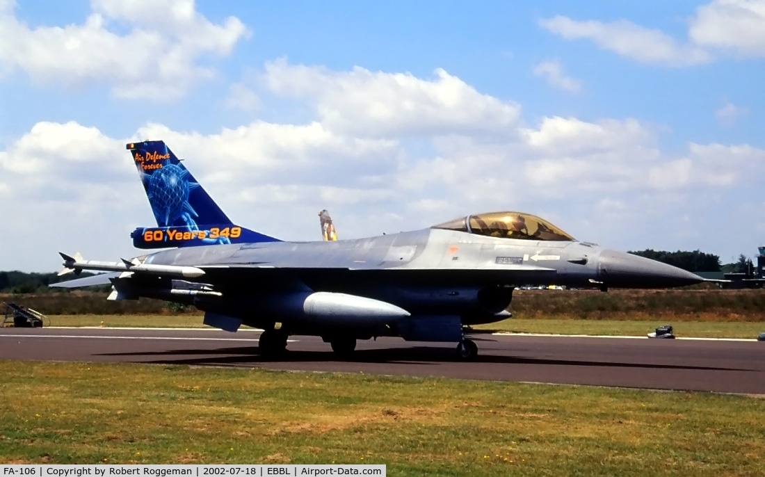 FA-106, SABCA F-16AM Fighting Falcon C/N 6H-106, 60 years 349 Squadron.Belgian Air Force.