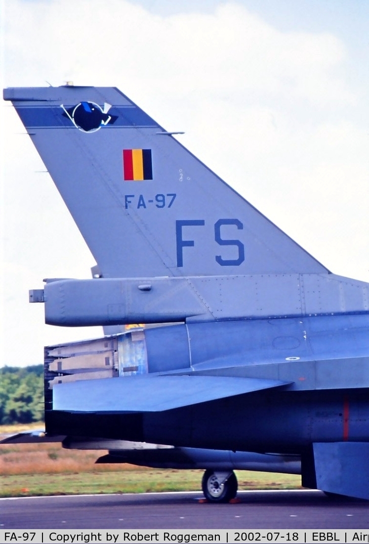 FA-97, 1988 SABCA F-16AM Fighting Falcon C/N 6H-97, F-16AM.Belgian Air Force.Florennes AFB.