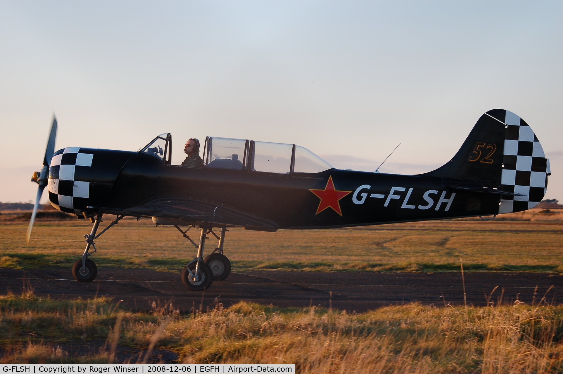 G-FLSH, 1987 Yakovlev Yak-52 C/N 877409, Visiting Swansea for formation practice with Team Osprey