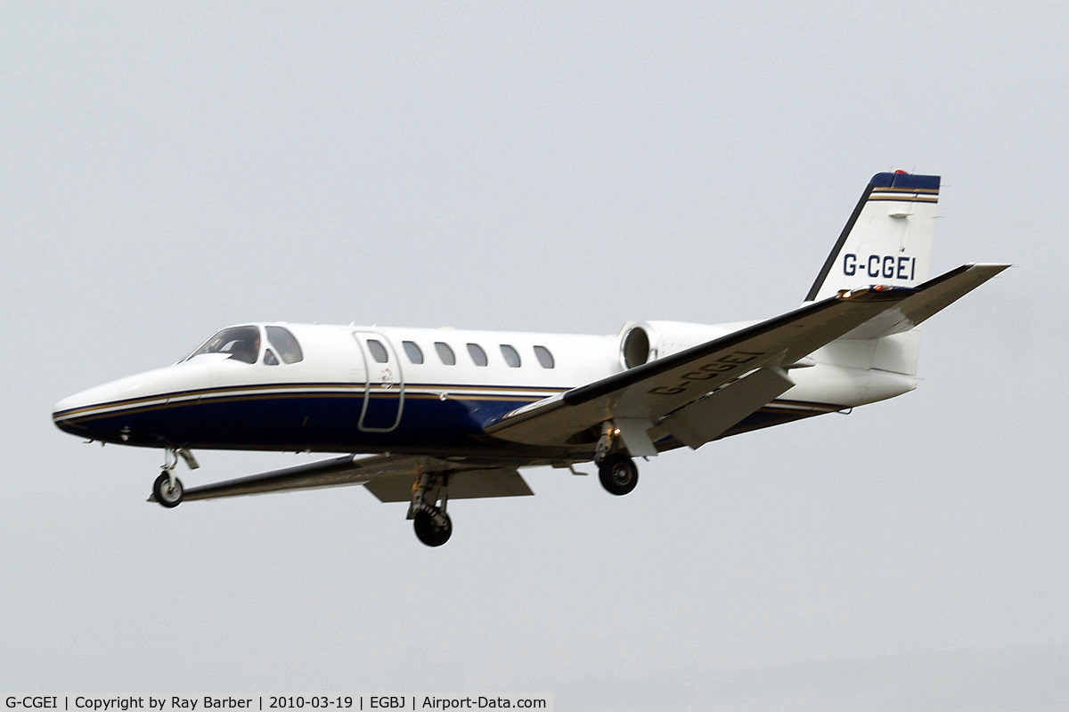 G-CGEI, 2000 Cessna 550 Citation Bravo C/N 550-0951, Cessna Citation Bravo [550-0951] Staverton ~G 19/03/2010. Seen here.