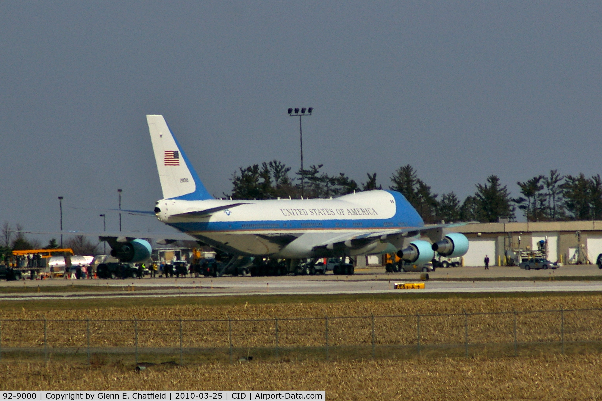 92-9000, 1987 Boeing VC-25A (747-2G4B) C/N 23825, Parked on the cargo ramp by the control tower